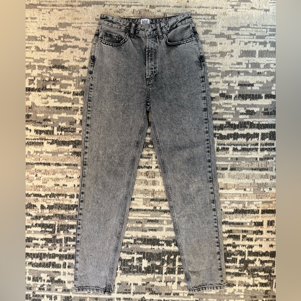 BDG Gray Black Highrise Mom Jeans Size 26 Cotton - Picture 2 of 9